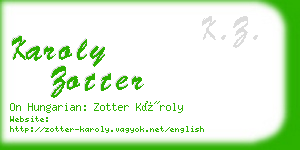 karoly zotter business card